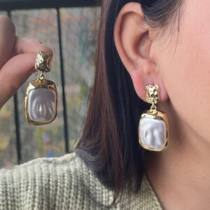 Vintage Gold Plated Square Earrings