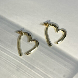 Elegant Heart Shaped Metal Cross Earrings