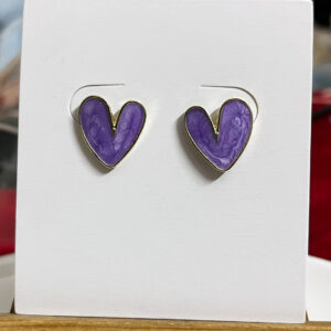 Gold Plated Brass Heart Shape Stud Earrings | Lightweight