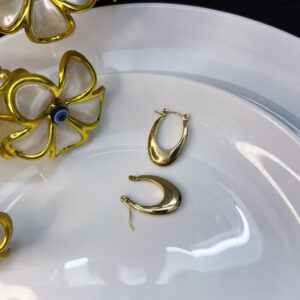 Gold Plated U Shaped Hoop Earrings